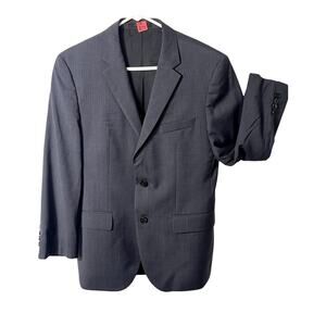 HUGO BOSS Suit Jacket Mens Size 38S Blue TESS Lanificio Wool Single Breasted